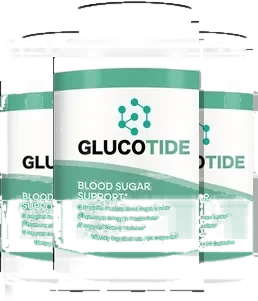 Glucotide 3-bottle blood sugar supplement package
